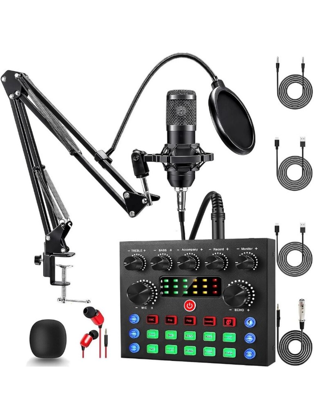 Podcast Equipment Bundle - V8s Sound Card & BM-800 Mic for High-Quality Audio